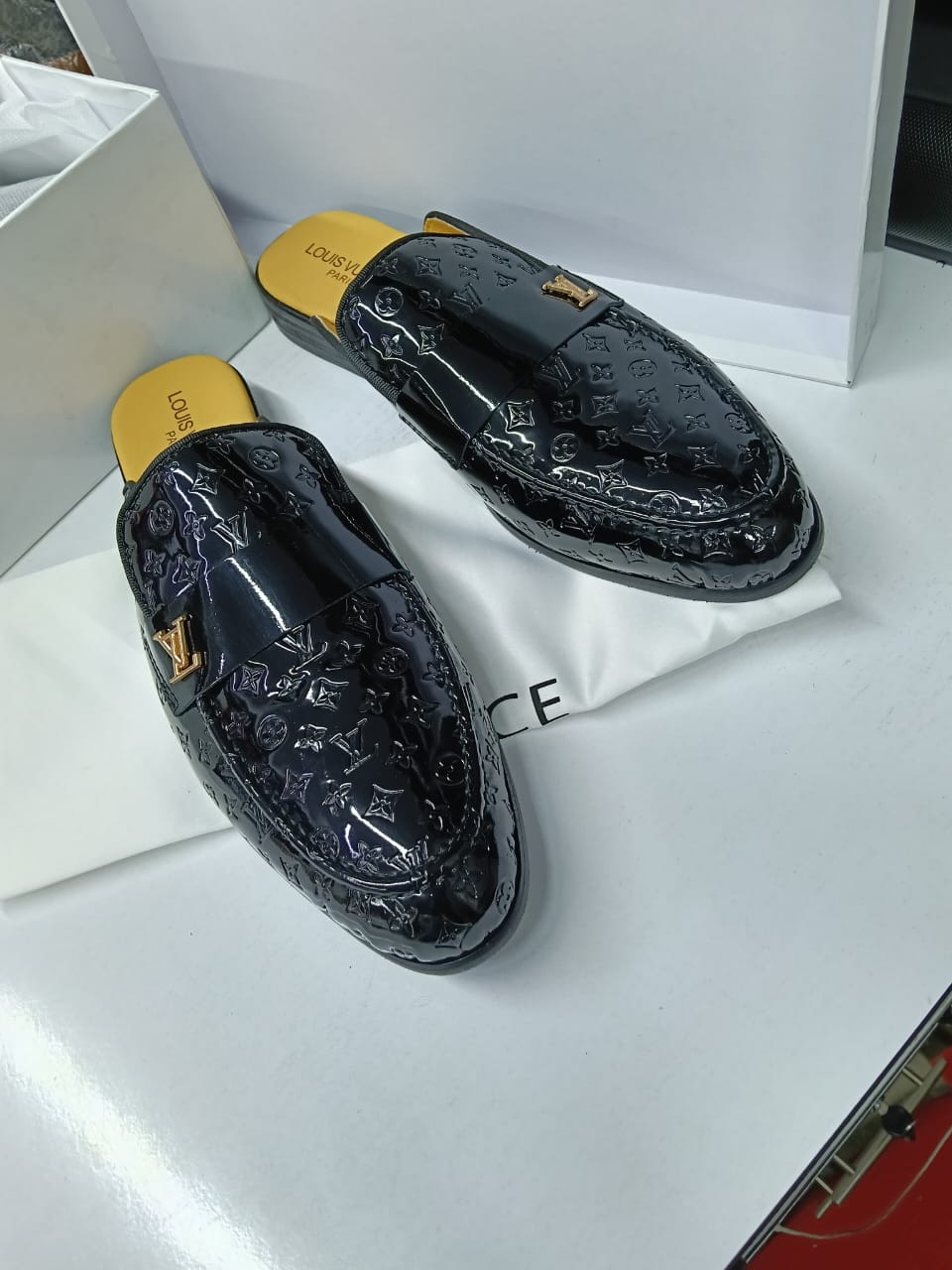 Men’s Patent Leather Backless Loafers (Mules) – Luxury Slip-On Designer Shoes