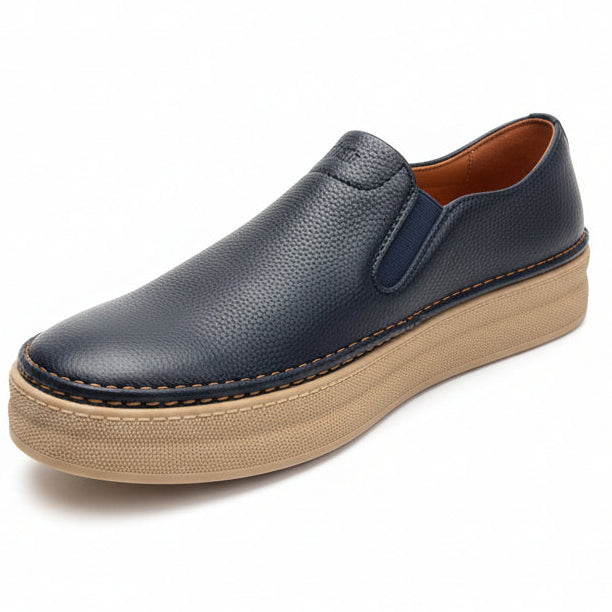 Men’s Premium Slip-On Leather Sneakers – Everyday Casual Comfort