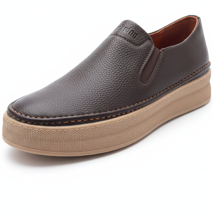 Men’s Premium Slip-On Leather Sneakers – Everyday Casual Comfort