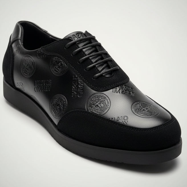 Classic Embossed Leather Lace-Up Dress Shoes for Men