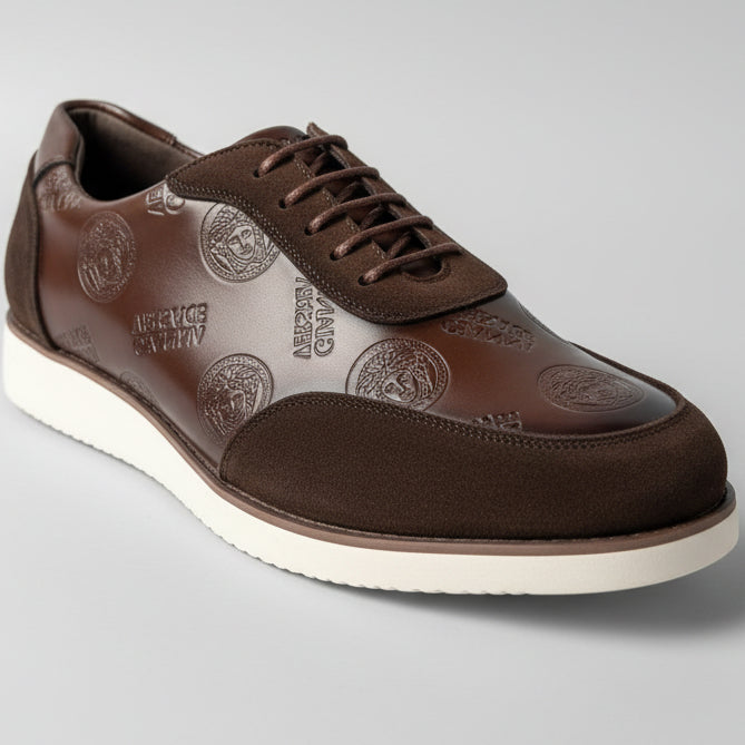 Classic Embossed Leather Lace-Up Dress Shoes for Men