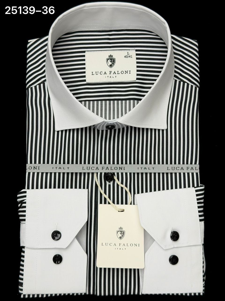 Luca Faloni Italian Cotton Dress Shirt – Classic Stripe Collection
