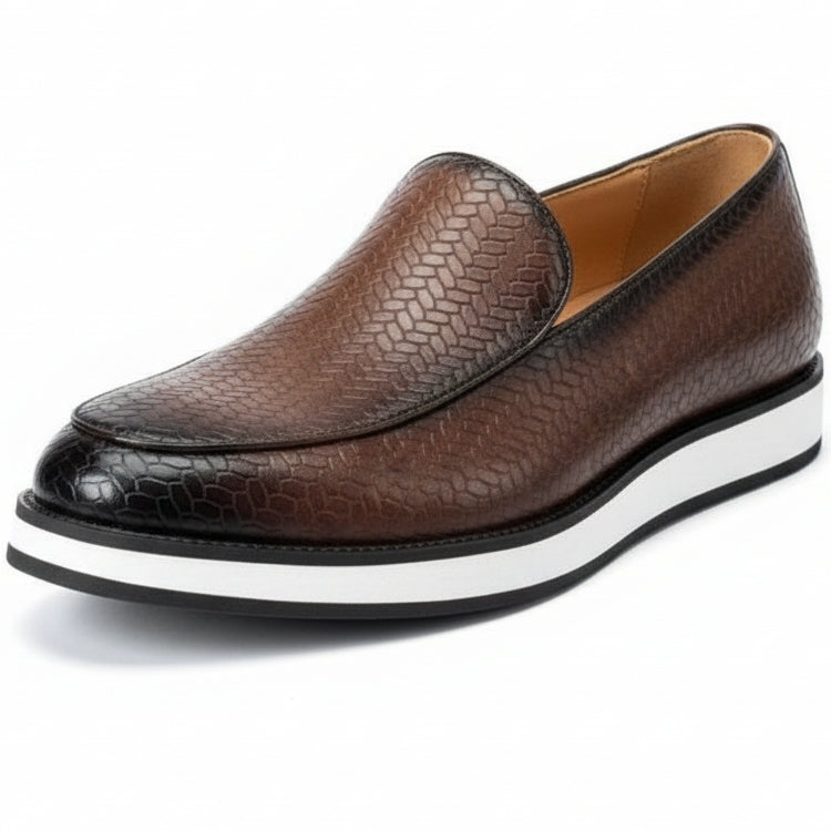 Textured Comfort Loafers with Cushioned Sole