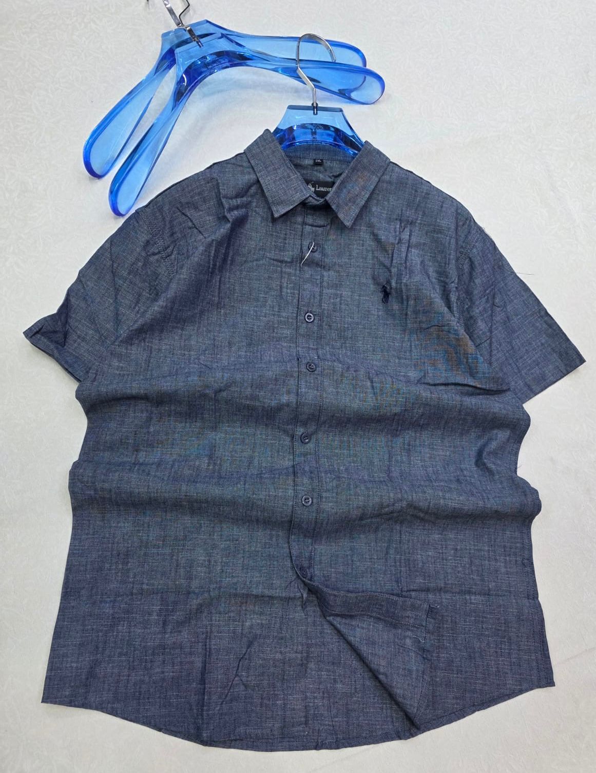 Men’s Premium Textured Short-Sleeve Button-Up Shirt