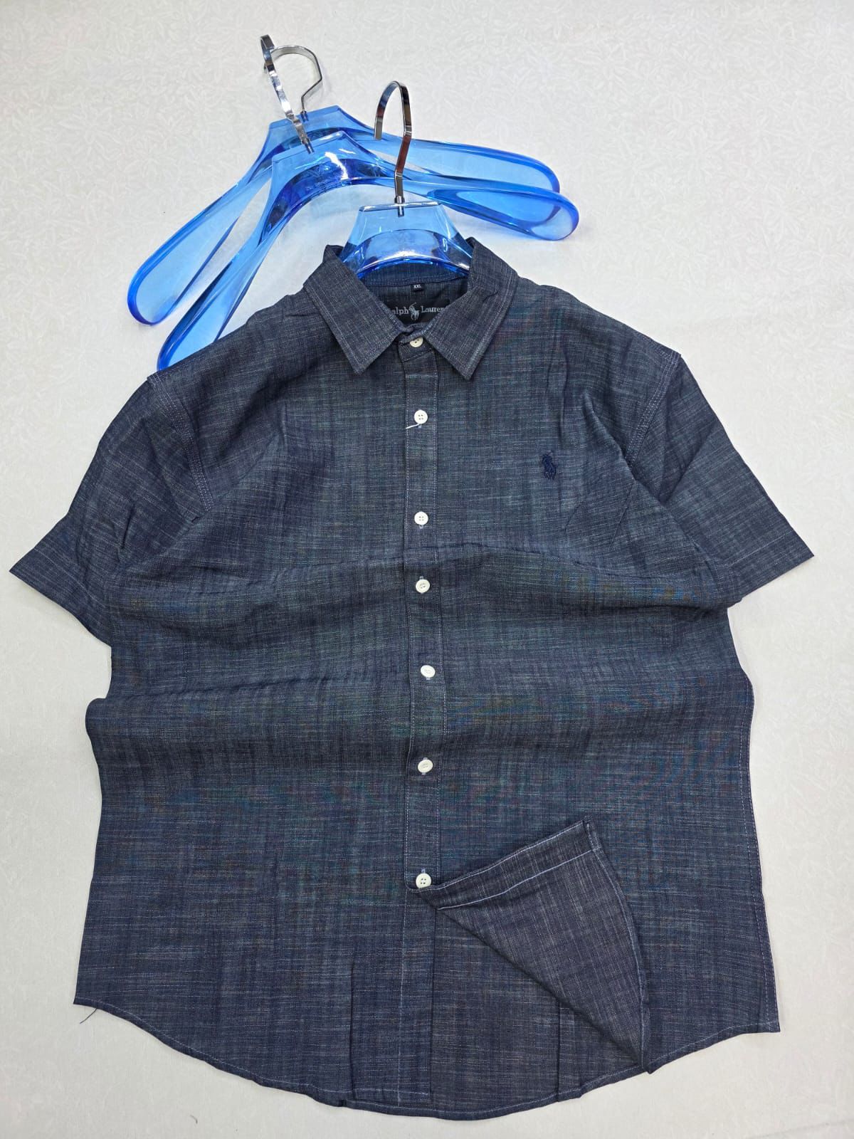 Men’s Premium Textured Short-Sleeve Button-Up Shirt