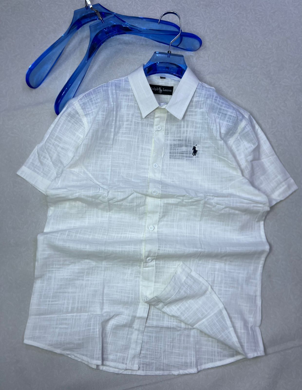 Men’s Premium Textured Short-Sleeve Button-Up Shirt