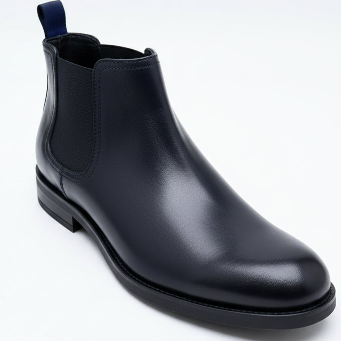 Men’s Genuine Leather Chelsea Boots – Burnished Brown & Classic Black Formal Ankle Boots