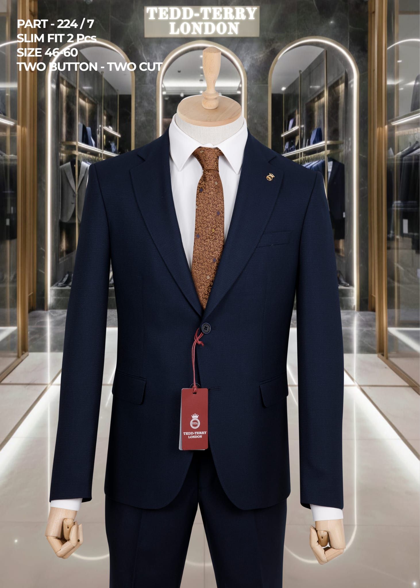 Slim Fit 2-Piece Men’s Suit – Two Button, Two Cut Formal Suit (Size 46–60)