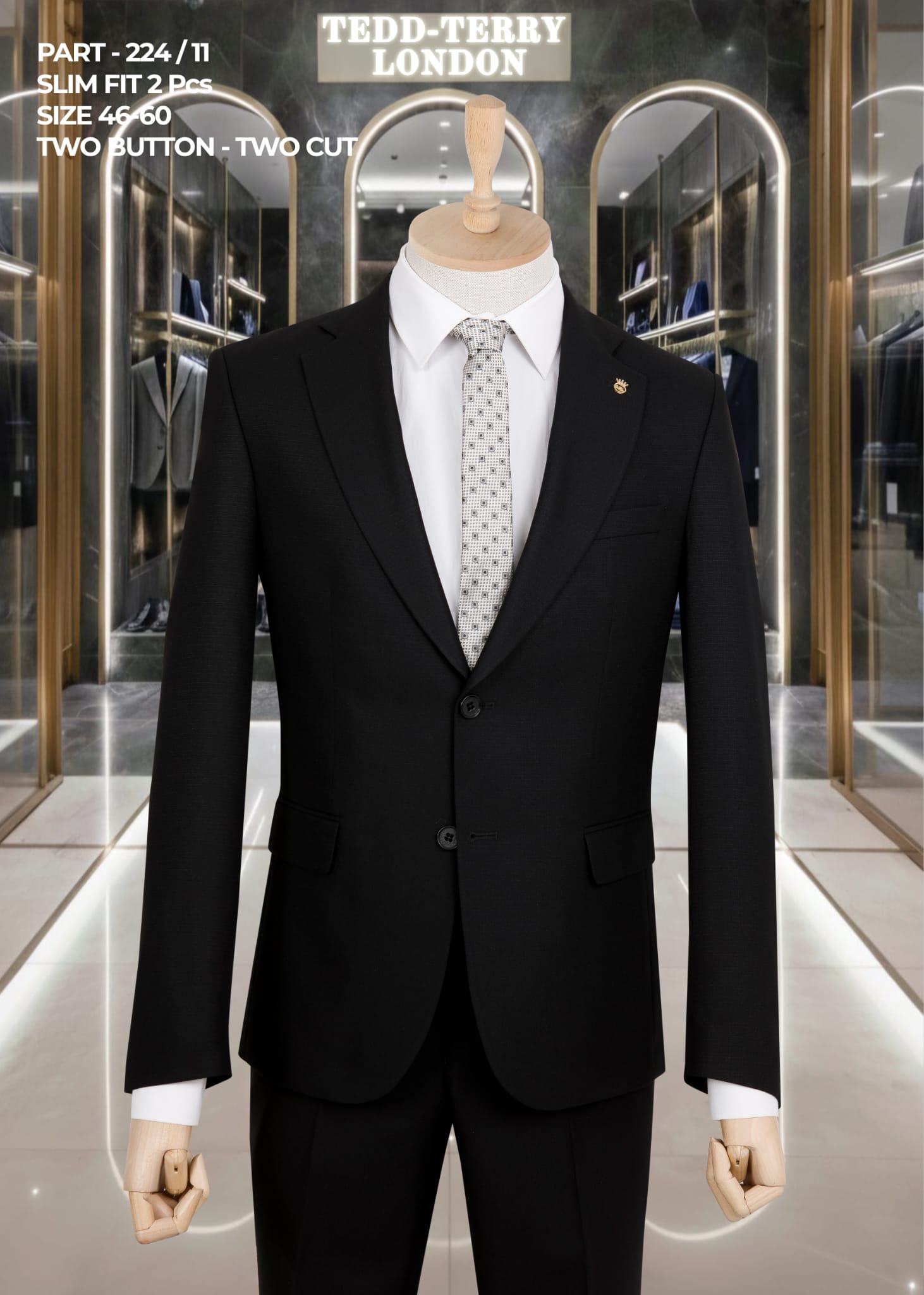 Slim Fit 2-Piece Men’s Suit – Two Button, Two Cut Formal Suit (Size 46–60)