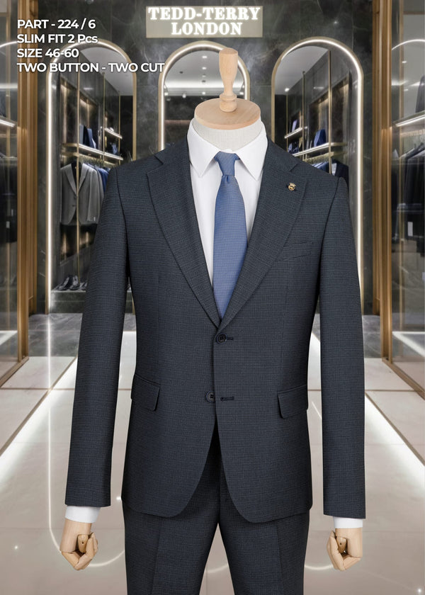 Slim Fit 2-Piece Men’s Suit – Two Button, Two Cut Formal Suit (Size 46–60)