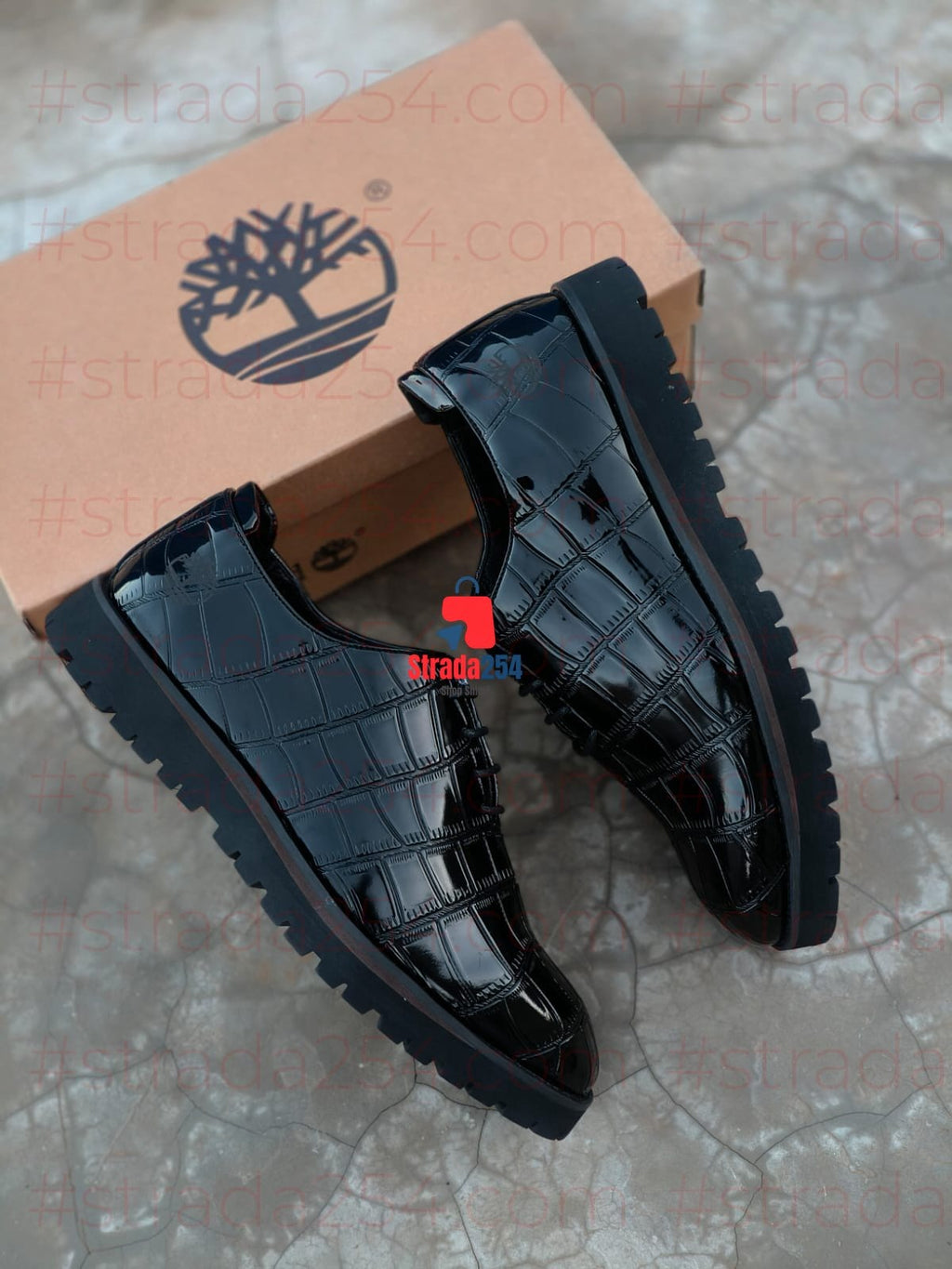 ⚡Timberland Wetlook Croc-Embossed Leather Dress Shoes for Men⚡