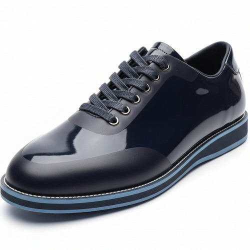 Luxury Patent Leather Men’s Lace-Up Shoes – Italian Designer Style | Premium Gloss Finish | Smart Casual & Formal