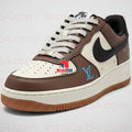 Air Force 1 x North Face Inspired Sneakers – Premium Brown & Cream Low Top Streetwear Trainers