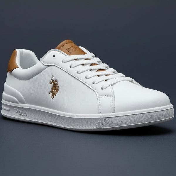 👟 Polo USSP Men’s Leather Sneakers – Lightweight Casual Shoes with Cushioned Sole ✨