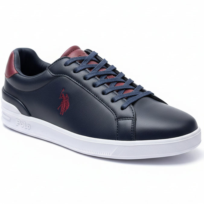 👟 Polo USSP Men’s Leather Sneakers – Lightweight Casual Shoes with Cushioned Sole ✨