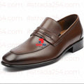 Men’s Premium Leather Slip-On Loafers – Classic Formal Office & Wedding Shoes (Black & Brown)