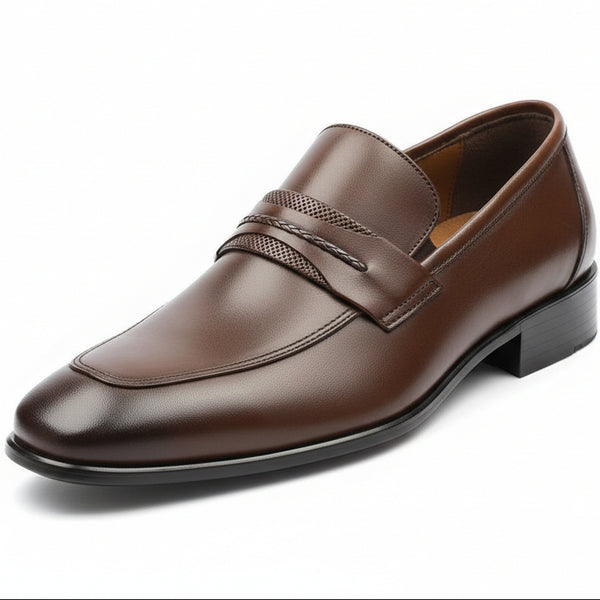 Men’s Premium Leather Slip-On Loafers – Classic Formal Office & Wedding Shoes (Black & Brown)