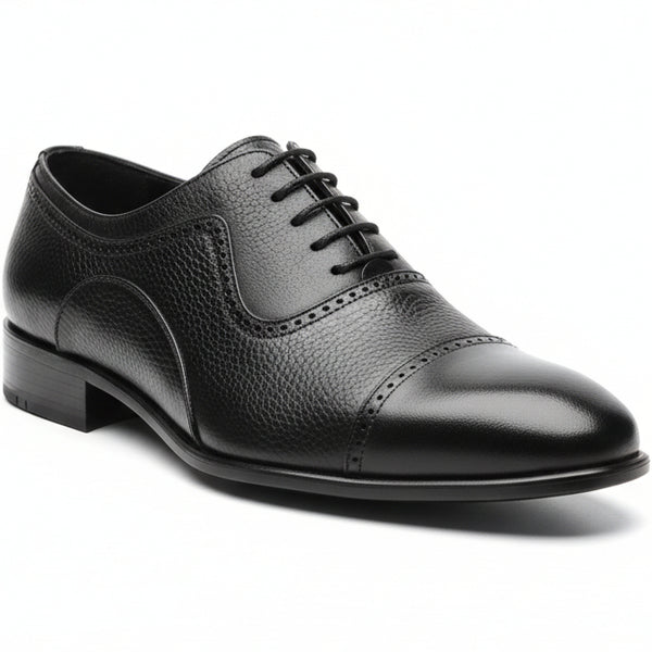 Men’s Leather Cap-Toe Oxford Shoes – Classic Official,Formal Office & Wedding Dress Shoes