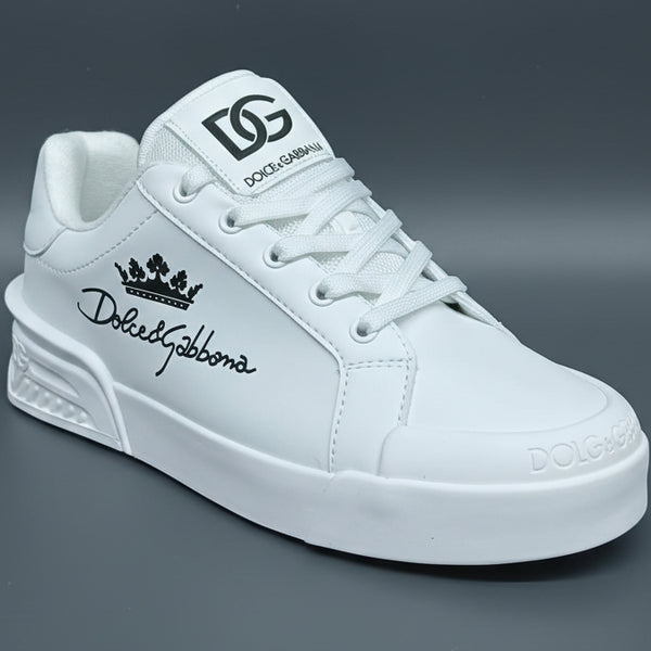 White Designer Sneakers – Luxury Casual Lace-Up Fashion Shoes