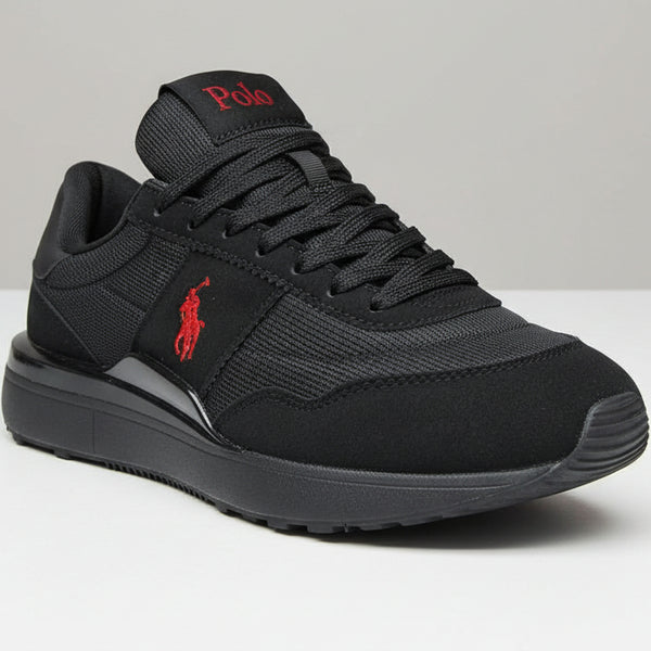 Men’s Black Casual Sneakers – Lightweight Fashion Streetwear Shoes with Cushioned Sole