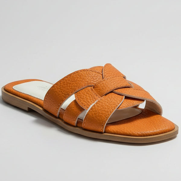 Women’s Luxury Flat Slide Sandals – Premium Leather Open Toe Designer Slippers for Casual & Summer Wear