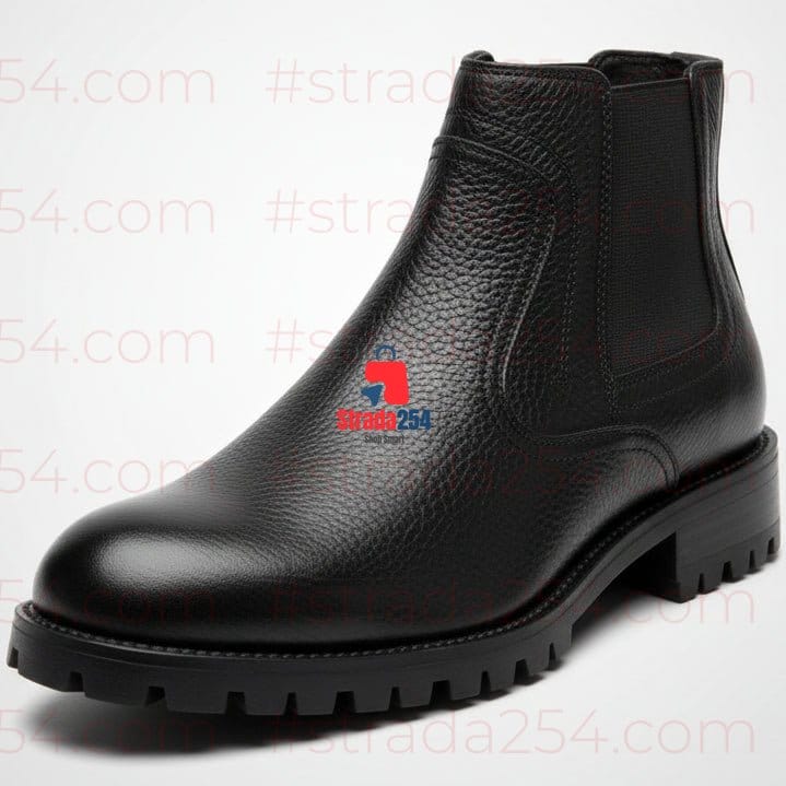 Men’s Premium Leather Chelsea Boots – Classic Slip-On Ankle Boots (Black & Brown)