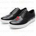 Men’s Classic Leather Brogue Sneakers | Smart Casual Lace-Up Dress Sneakers