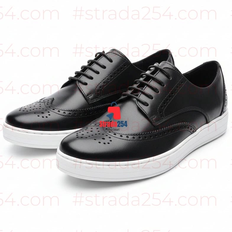Men’s Classic Leather Brogue Sneakers | Smart Casual Lace-Up Dress Sneakers