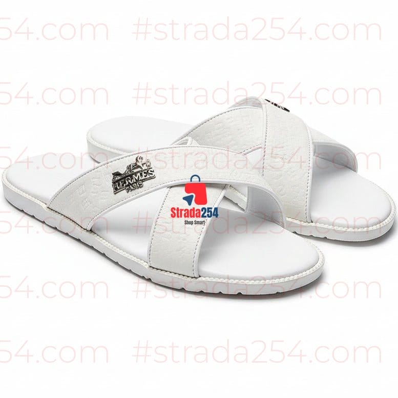 Unisex Luxury Leather Designer Sandals – Premium Casual Summer Slides | Comfortable Fashion Slippers