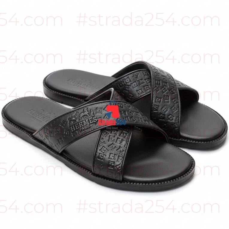 Unisex Luxury Leather Designer Sandals – Premium Casual Summer Slides | Comfortable Fashion Slippers