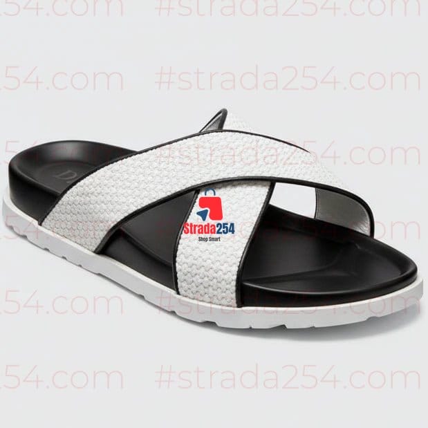 Unisex Luxury Leather Designer Sandals – Premium Casual Summer Slides | Comfortable Fashion Slippers