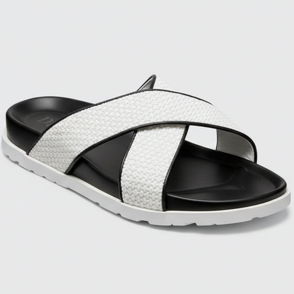 Unisex Luxury Leather Designer Sandals – Premium Casual Summer Slides | Comfortable Fashion Slippers