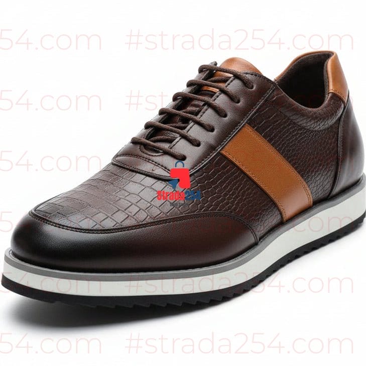 Men’s Premium Crocodile Texture Leather Sneakers – Smart Casual Fashion Shoes | Luxury Comfort Trainers