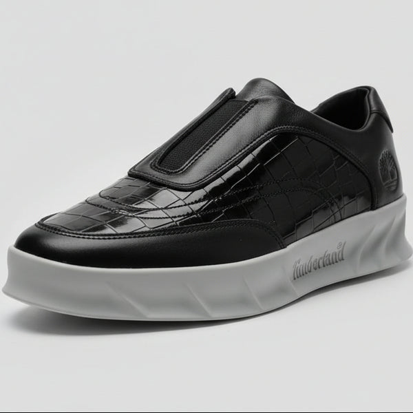 Men’s Premium Croc-Texture Slip-On Sneakers – Luxury Casual Comfort Shoes
