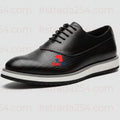 Men’s Premium Textured Dress Sneakers – Classic Black Smart Casual Shoes | Comfortable Fashion Trainers