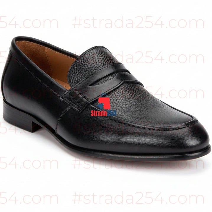Men’s Premium Leather Horsebit Loafers – Classic Slip-On Formal Dress Shoes(J)