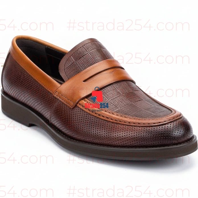 Men’s Premium Leather Horsebit Loafers – Classic Slip-On Formal Dress Shoes(J)