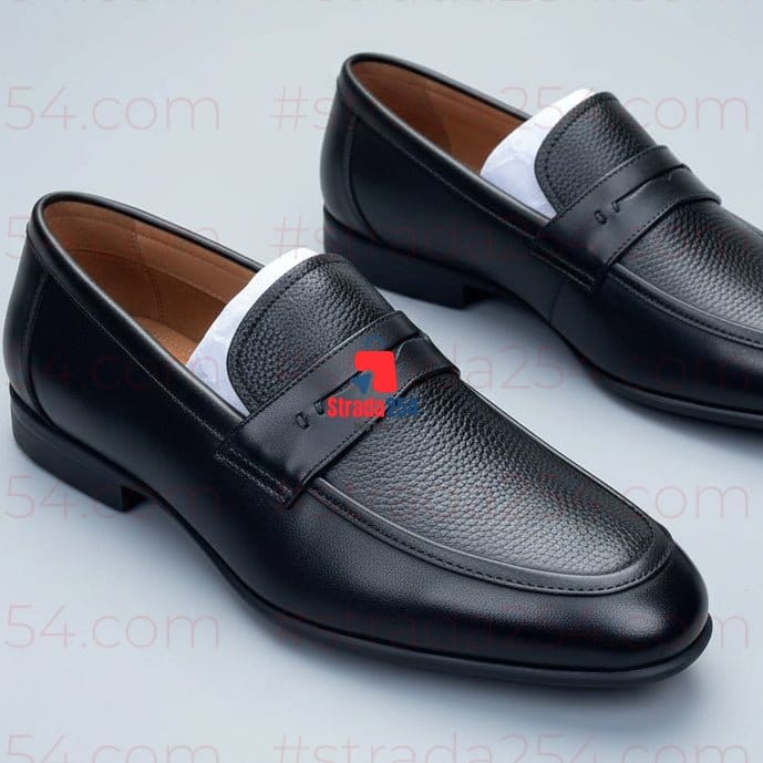 Men’s Premium Leather Horsebit Loafers – Classic Slip-On Formal Dress Shoes(J)