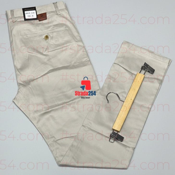 Men’s Slant Side Pockets Khaki Trousers – Premium Cotton Chinos with Slant Side Pockets for Smart Casual Wear