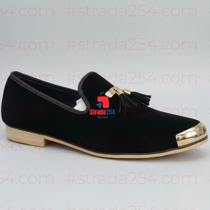 Men’s Velvet Slip-On Loafers – Luxury Designer Style Dress Shoes(Mo)