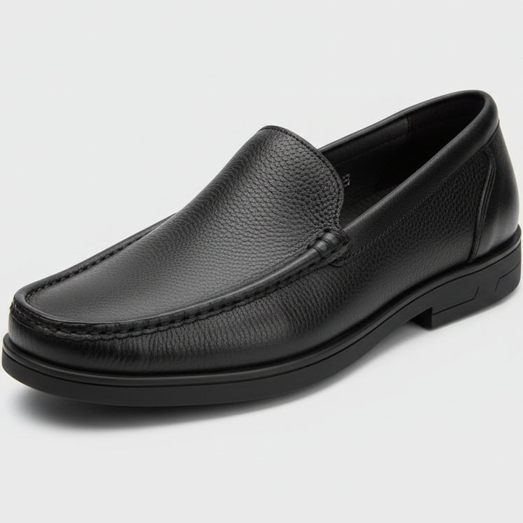 Men’s Leather Comfort Loafers – Classic Slip-On Office & Casual Shoes