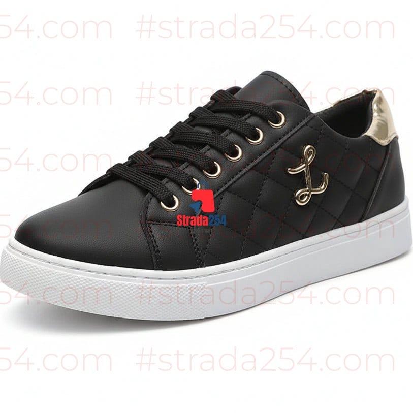 Women’s Luxury Quilted Sneakers – Stylish Casual Lace-Up Shoes