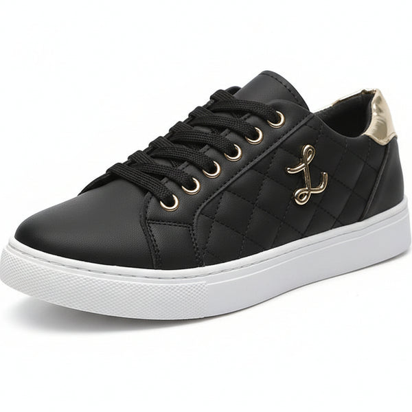 Women’s Luxury Quilted Sneakers – Stylish Casual Lace-Up Shoes