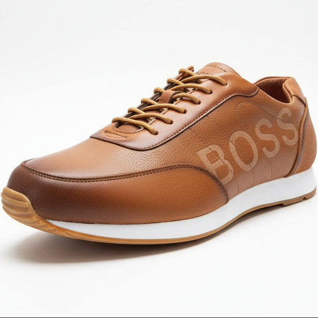 Premium Leather Lace-Up Sneakers – Smart Casual Designer Shoes