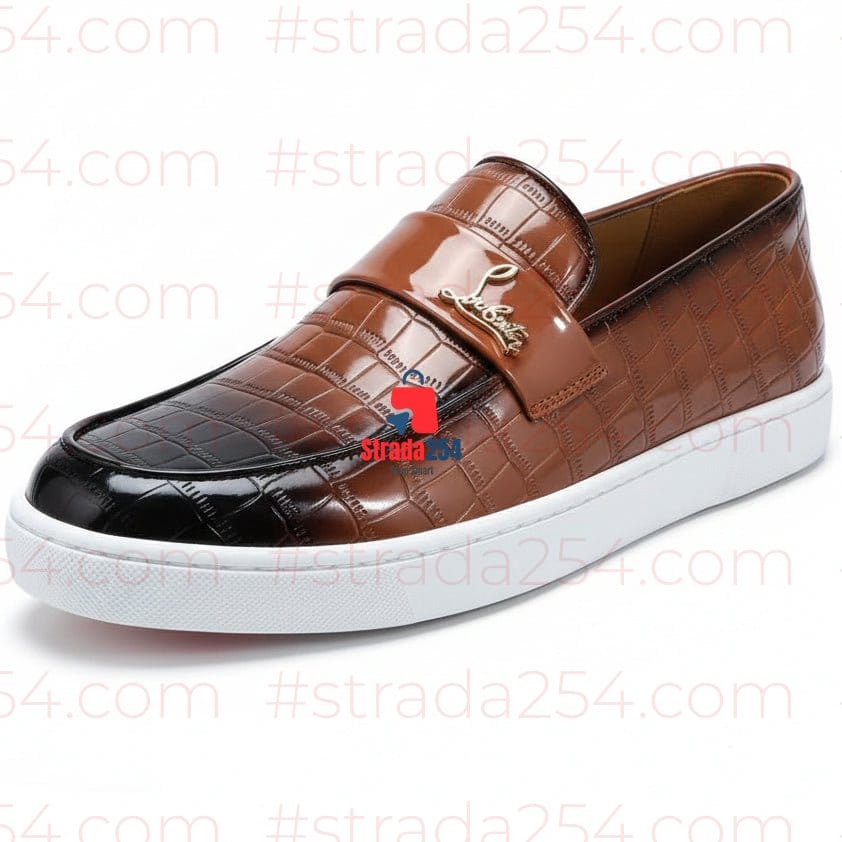 Men’s Luxury Croc-Embossed Slip-On Loafers – Premium Casual Edition_(GG)