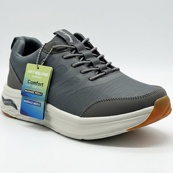 Soft Walking Comfort Sneakers – Lightweight Everyday Shoes (Grey, Black, Coffee, Navy)_(FZL)