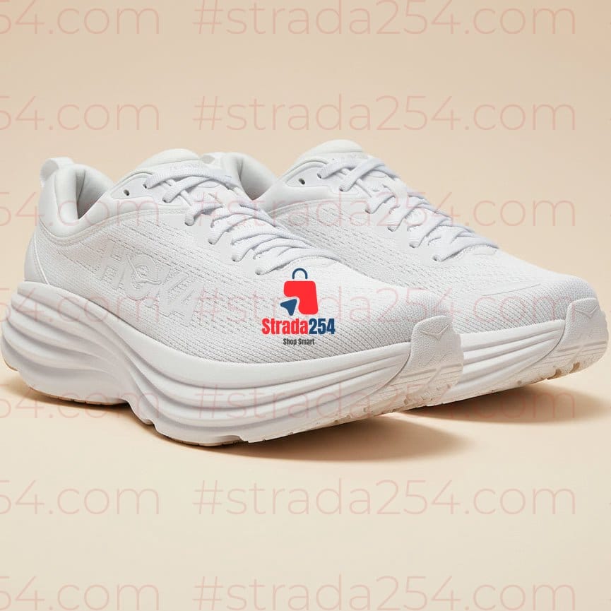 Men’s Ultra Cushion Running Sneakers – All White Premium Comfort Edition
