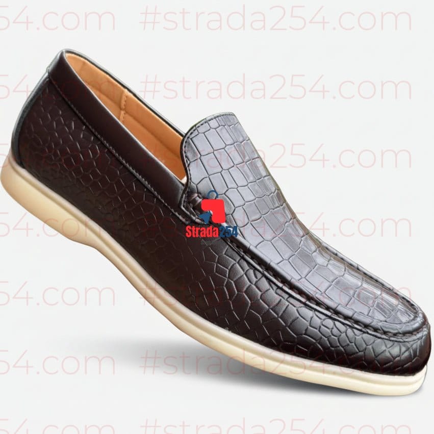STRADA254 Croc-Embossed Leather Loafers – Men (Slip-On Casual Shoes Kenya)_KK