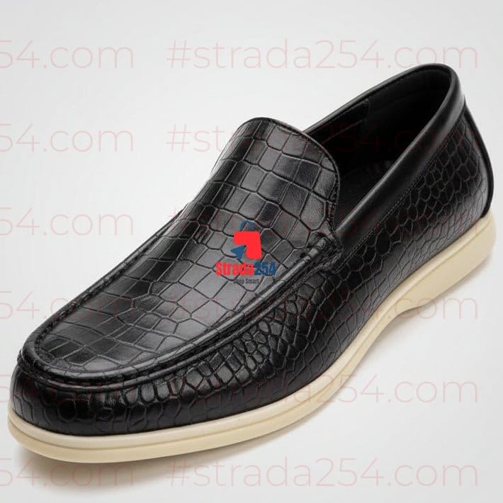 STRADA254 Croc-Embossed Leather Loafers – Men (Slip-On Casual Shoes Kenya)_KK