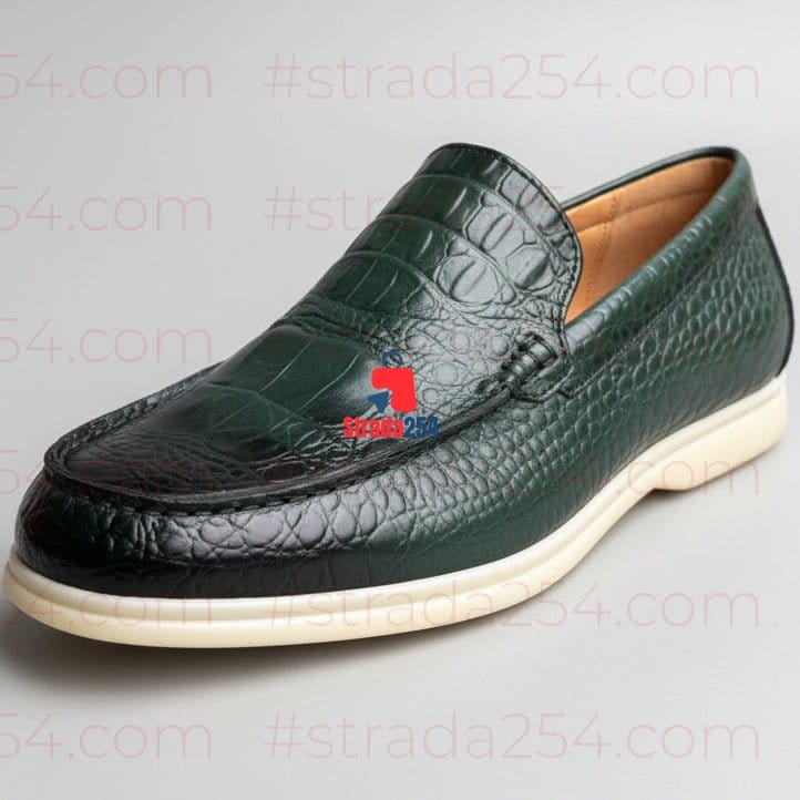 STRADA254 Croc-Texture Leather Loafers – Men (Luxury Slip-On Shoes Kenya)_KK